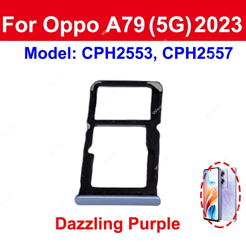 SIM Card Tray Slot For OPPO A79 A80 5G 2023 CPH2557 CPH2639 SIM Card Tray Slot SIM Card Reader Holder Socket Replacement image 2