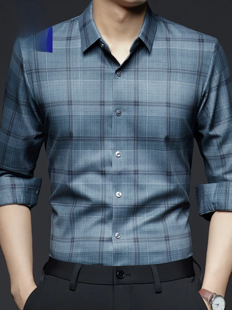 

Мужская рубашка на весну-осень свободного кроя, повседневная, универсальная, деловая, модная, дышащая, трендовая, на пуговицах