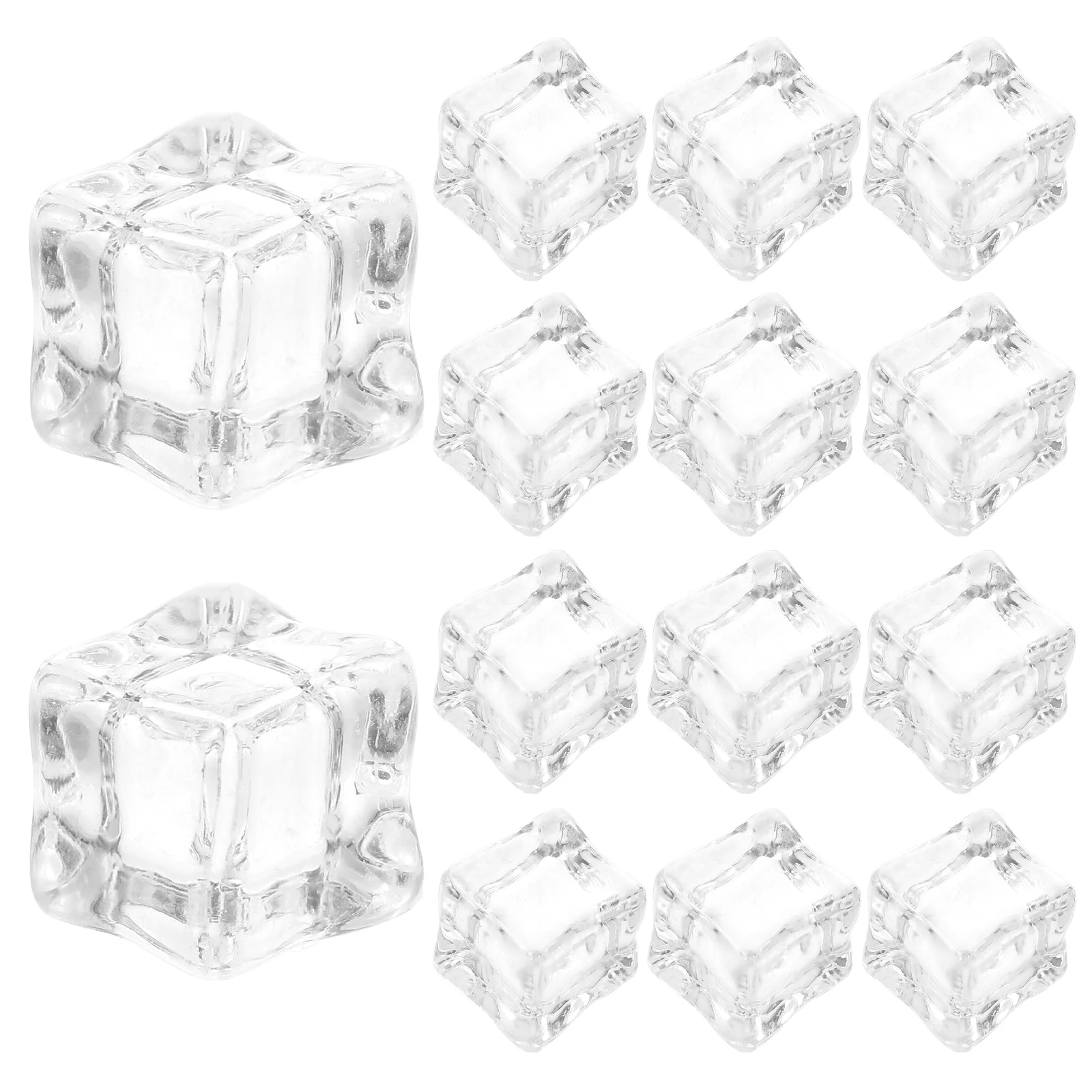 100 Pcs Simulated Ice Crystals for Crafts Fake Block Decorations Home Stone Cubes Clear Stones Vase Filler Faux