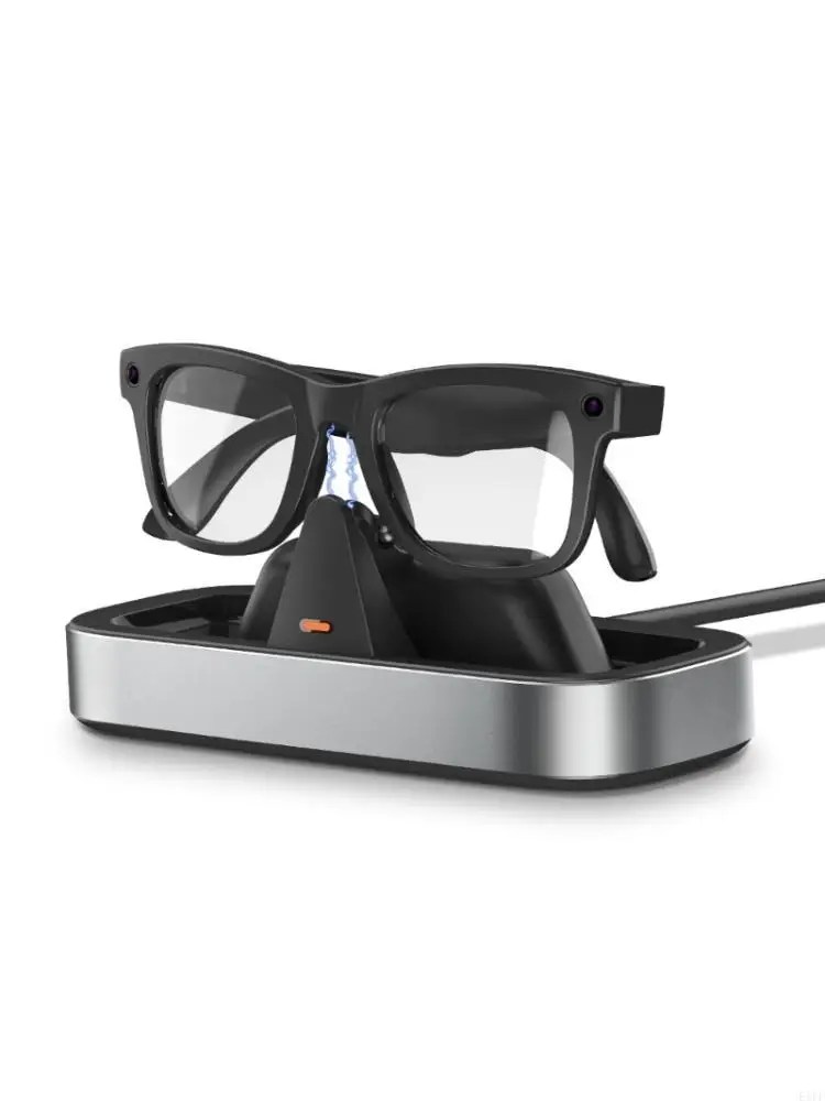 E1PF Secure Power Base for Eyewear for Multiple Styles Fast Charging Dock Station Gray/Silver