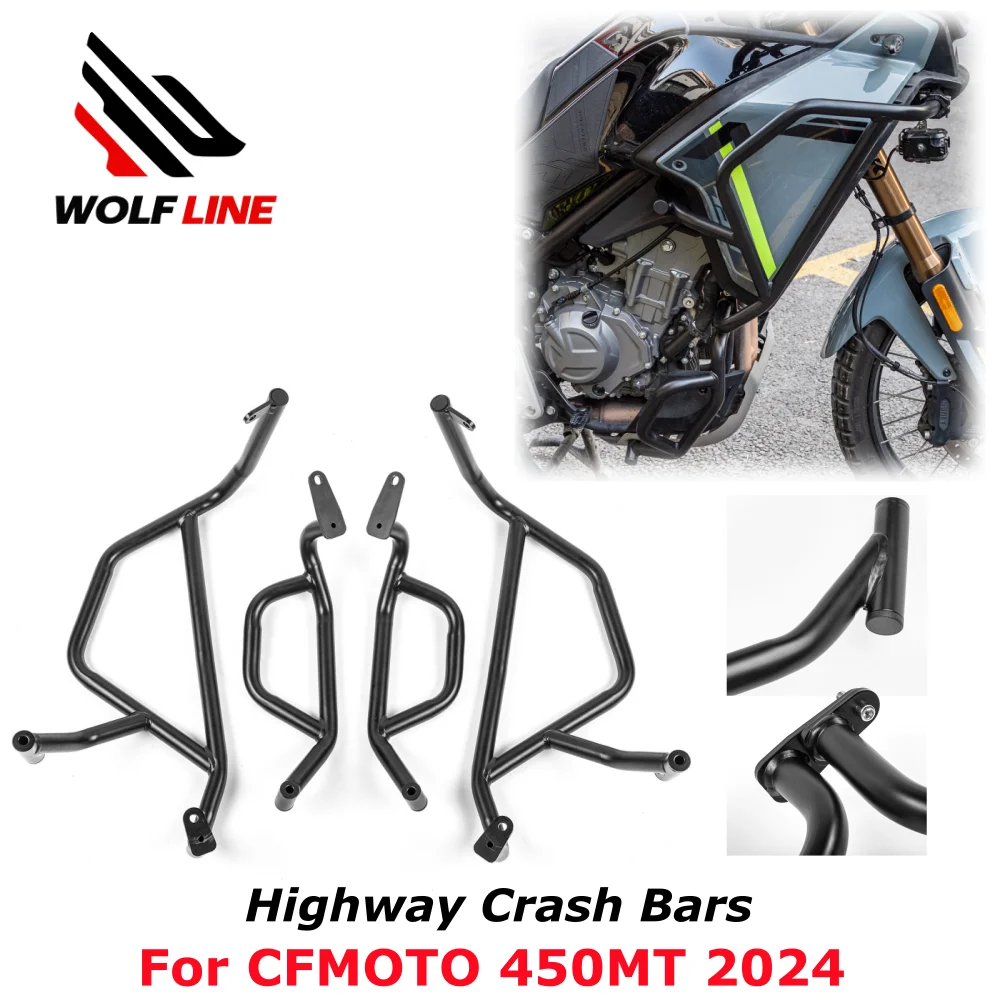 

WOLFLINE Engine Bumper for CFMOTO 450MT 2024 Upper Lower Highway Crash Bars Mt450 Engine Guard Bumper for Cf Moto 450 Mt
