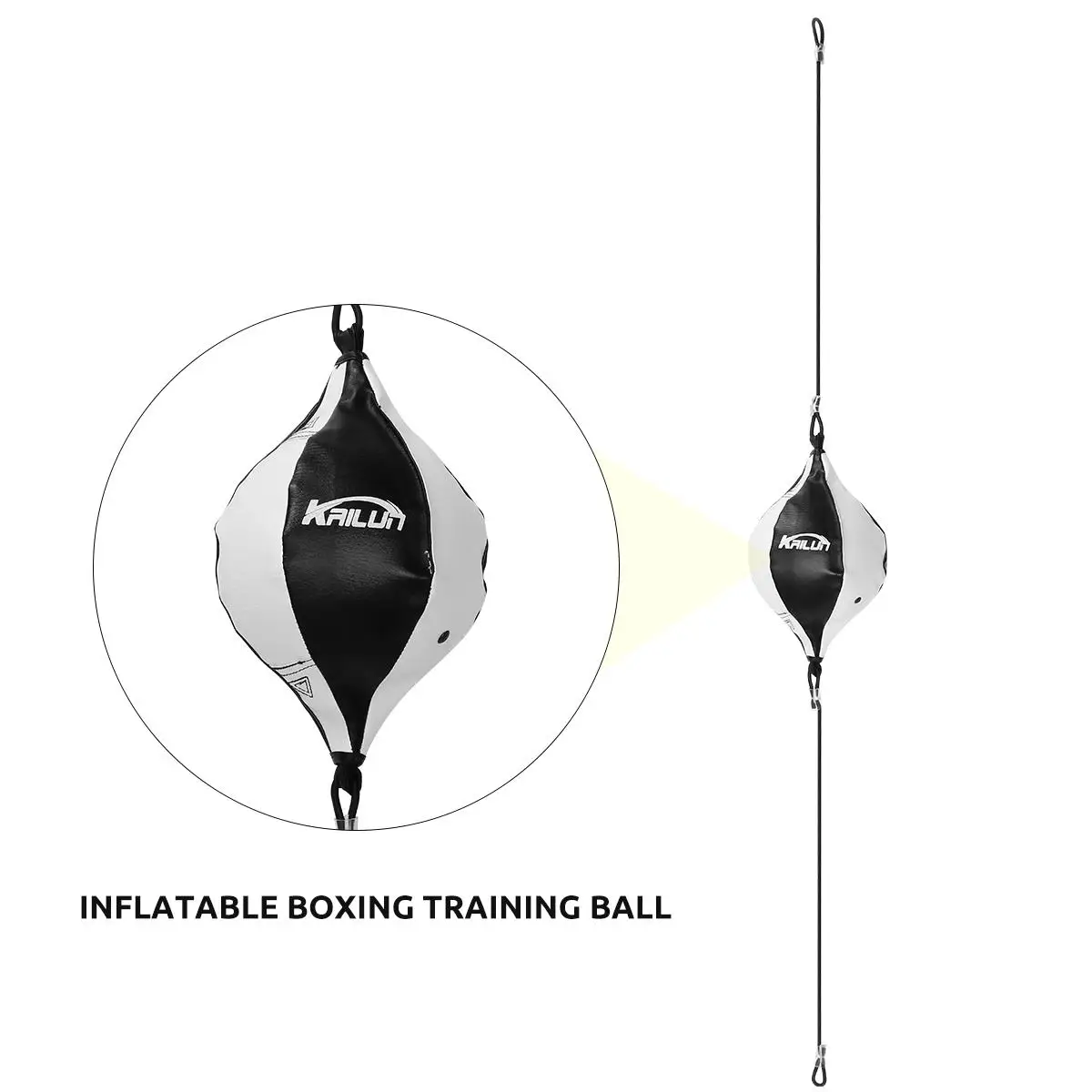 

1 Set Elastic Training Ball Professional Hanging Boxing Ball Durable Boxing Ball for Workout Exercise Agility Training (Black Wh