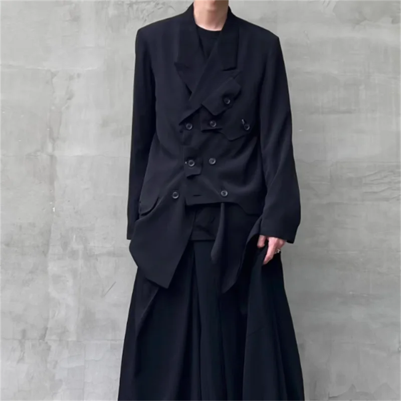 

Double multi-button deconstructed design tailored suit original custom size jacket