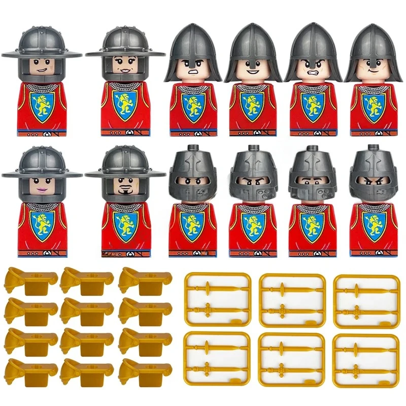 Mittelalterliche Europa-Militärfiguren Bausteine Römische Krieger Soldaten Burg Ritter Königliche Garde König Skelett Legion Bausteine – Detail 16