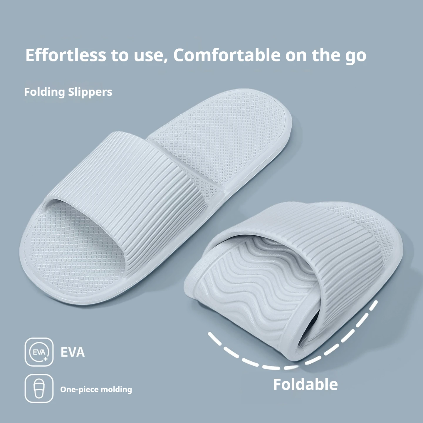 Men Silent EVA Slide Slippers Odorless Non Slip Bathroom Sandals Foldable Quiet No Noise Indoor Home Slides