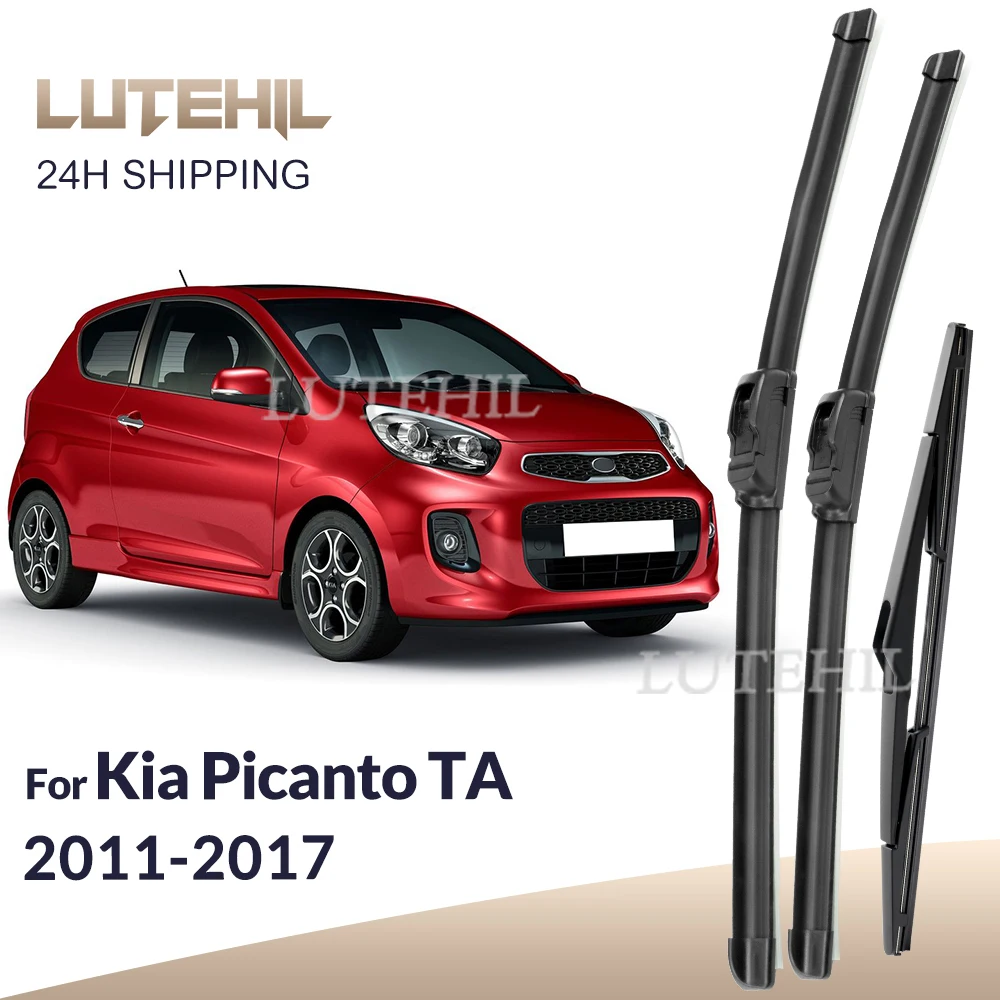 

For Kia Picanto TA 2011-2017 2012 2013 2014 2015 Wiper Front&Rear Wiper Blades Windshield Windscreen Window Brushes 24"+14"+12"
