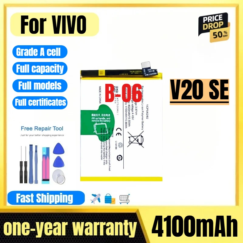 

B-O6 for VIVO BBK V20 SE Mobile Phone Battery High Quality High Capacity Battery Replacement Bateria Grade A Cell with Tools