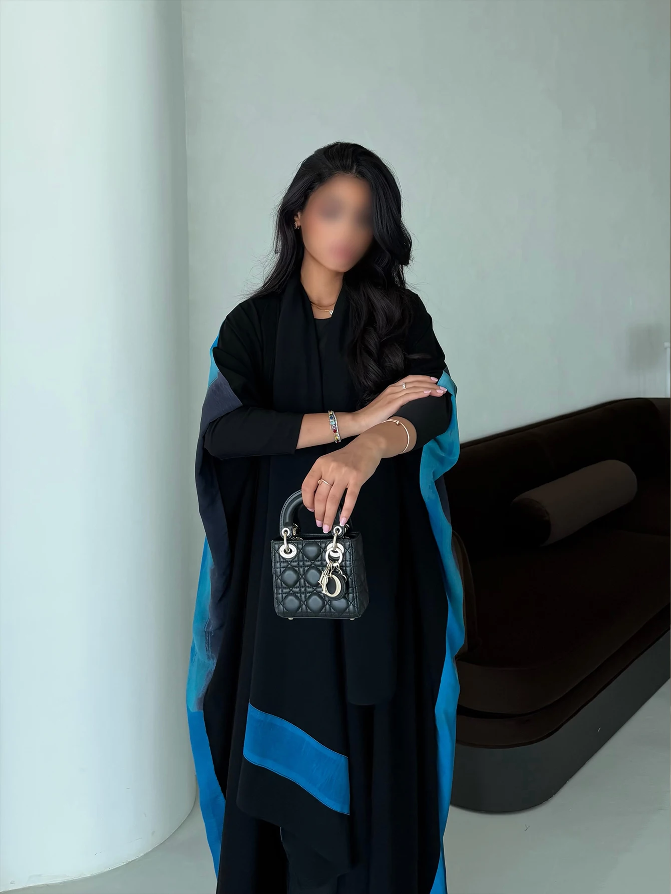 Women's Elegant Arabic Clothing Robe Loose Batwing Sleeve Abaya Middle Eastern Cover-Up