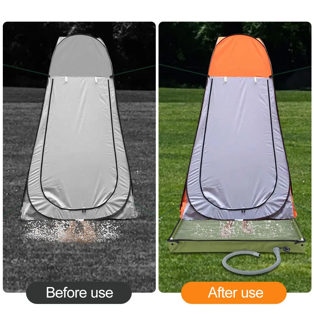 

Foldable Shower Base with Drain Hose Camping Shower Base Outdoor Tent Shower Tray for RV Outdoor Camping Shower Beach Pet Bath