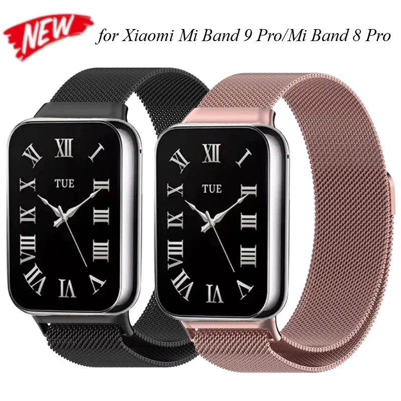 

Milanese Loop Strap for Redmi Watch 4/5 Metal Magnetic Bracelet for Xiaomi Mi Band 9 Pro/Mi Band 8 Pro Watchband Accessories