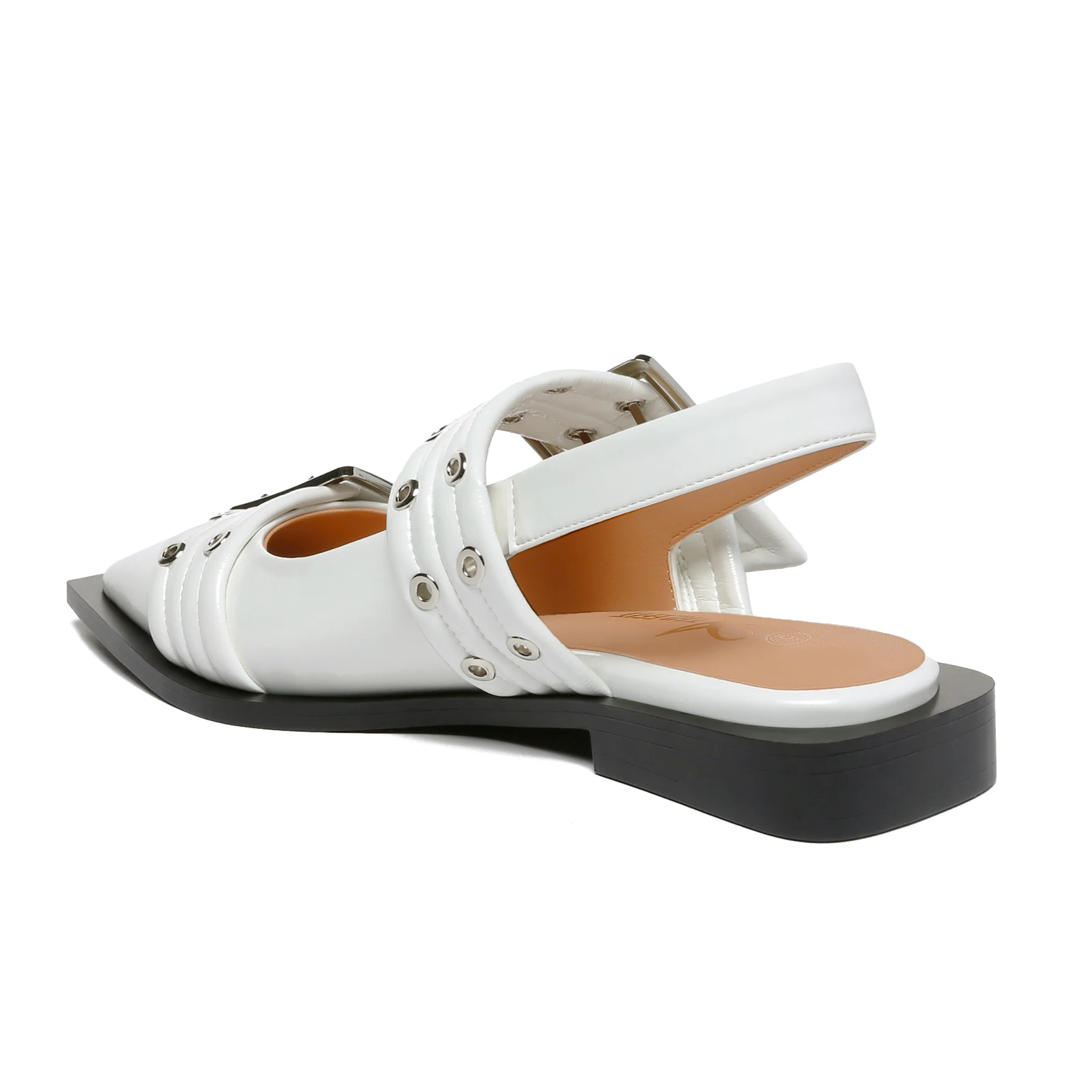 Ballerines à boucle pour femmes, chaussures plates à bride arrière, chaussures confortables à bout pointu