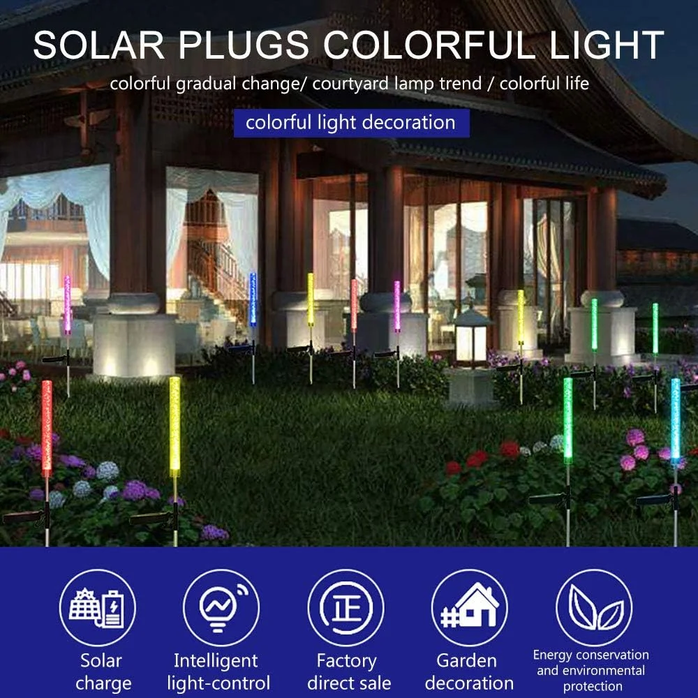 1/2pc Solar Outdoor Color Changing Landscape Path Light Solar Powered Acrylic Bubble Pathway Stake Light For Garden Patio JJ2860