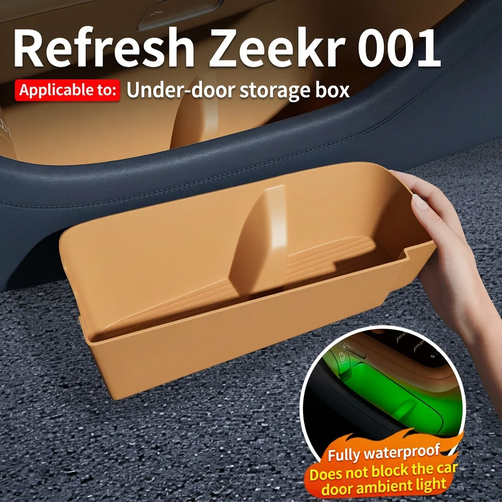 

For 2026 New Upgrade ZEEKR 001 Car Door Storage Box Door Slot Pad Multifunctional Vehicle Interior Organizer Storage Accessories