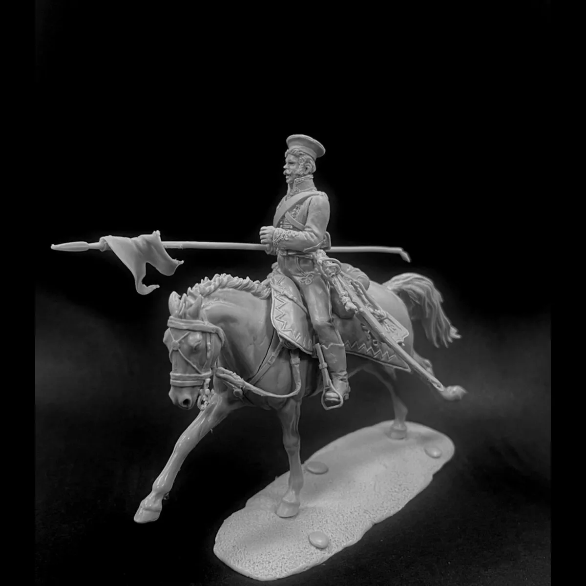 

54MM resin unpainted model kit, military theme, Russian Hussars holding spears (2 optional), unassembled and unpainted GK,1483F