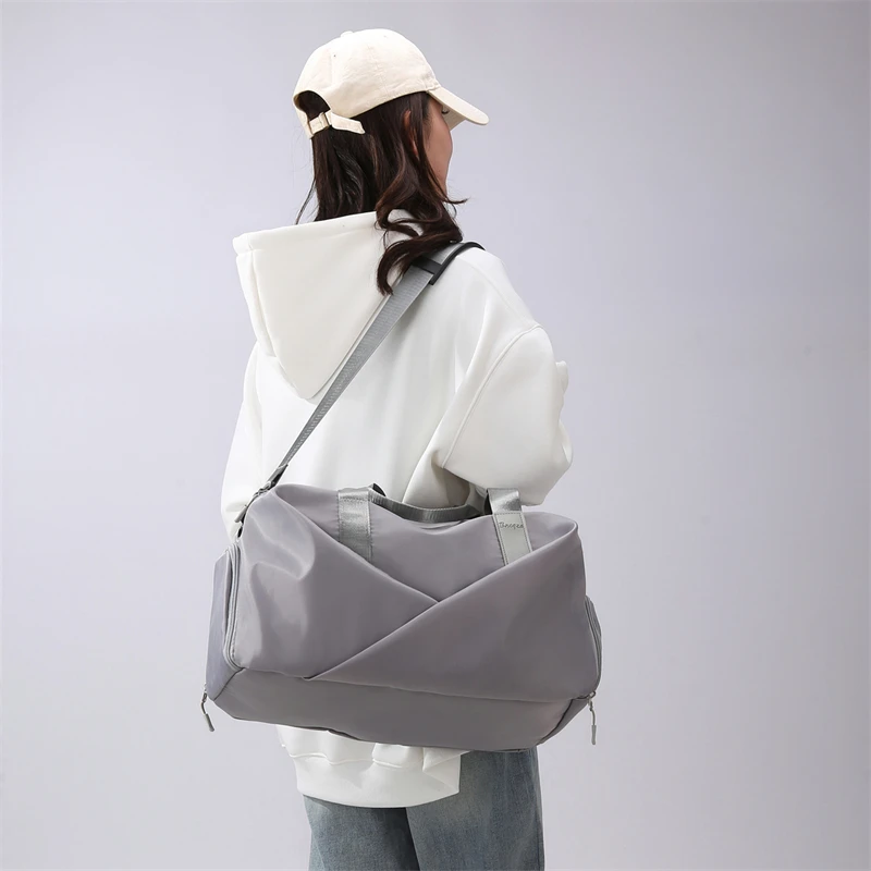 Bolso de viaje informal liso Oxford con cremallera, bolsos para mujer a la venta, novedad de 2024, bolso de viaje ligero Unisex con múltiples