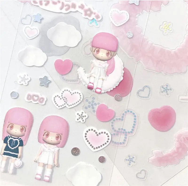 SKYSONIC BOBO Coral Full Set Serie Dekorative Aufkleber Sweet Girl Sub Koreanische DIY Aufkleber Journal Junk Agenda Schreibwaren Suppl – Detail 35