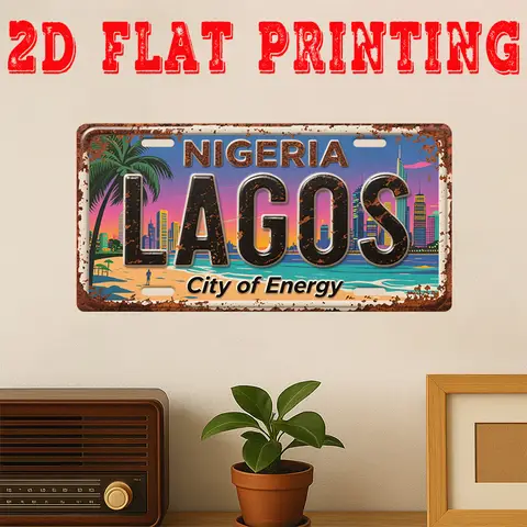 2D Flat, Vintage Metal Wall Art Featuring Seoul City - a Retro Map Design of Gyeongbokgung Palace And Other Korean Landmarks