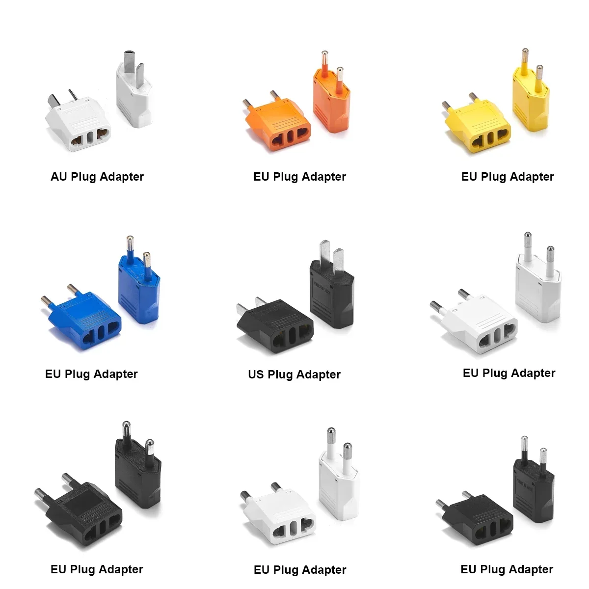 US To EU Plug Adapter Korea Euro European EU To US American Australia Russia China Travel Adapter 2Pin AC Converter Power Plug