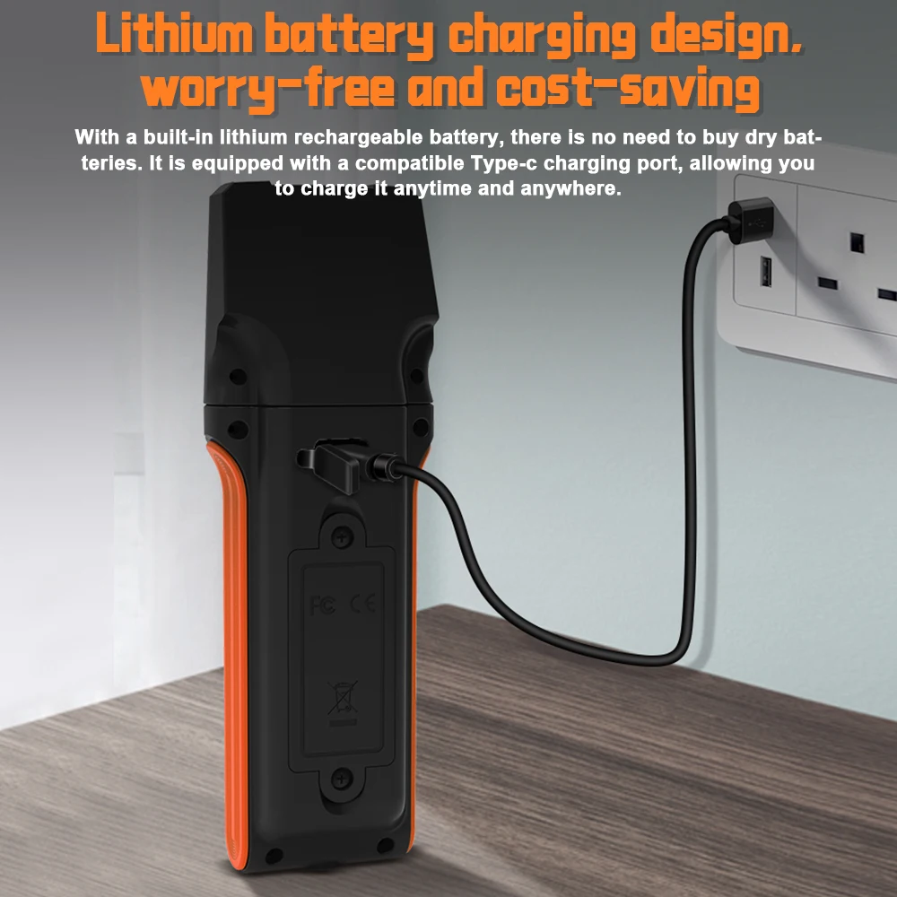 Multifunctional Wall Detector Stud Finder, Metal Wood AC Live Wire Scanner, Rechargeable LCD Display Sensor HP-5000H