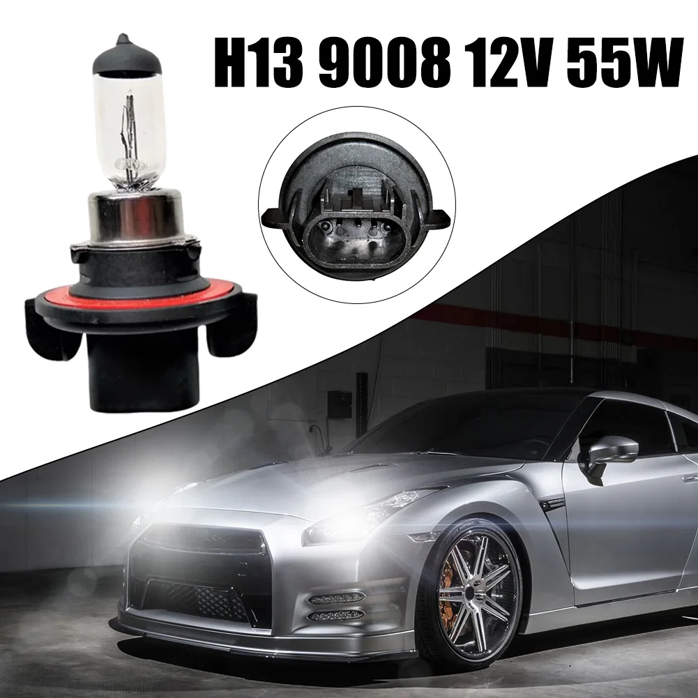 H13 9008 12V 55W Quartz Halogen Bulb White Halogen Bulb Car Headlight Bulb Quartz Material Car Accessories