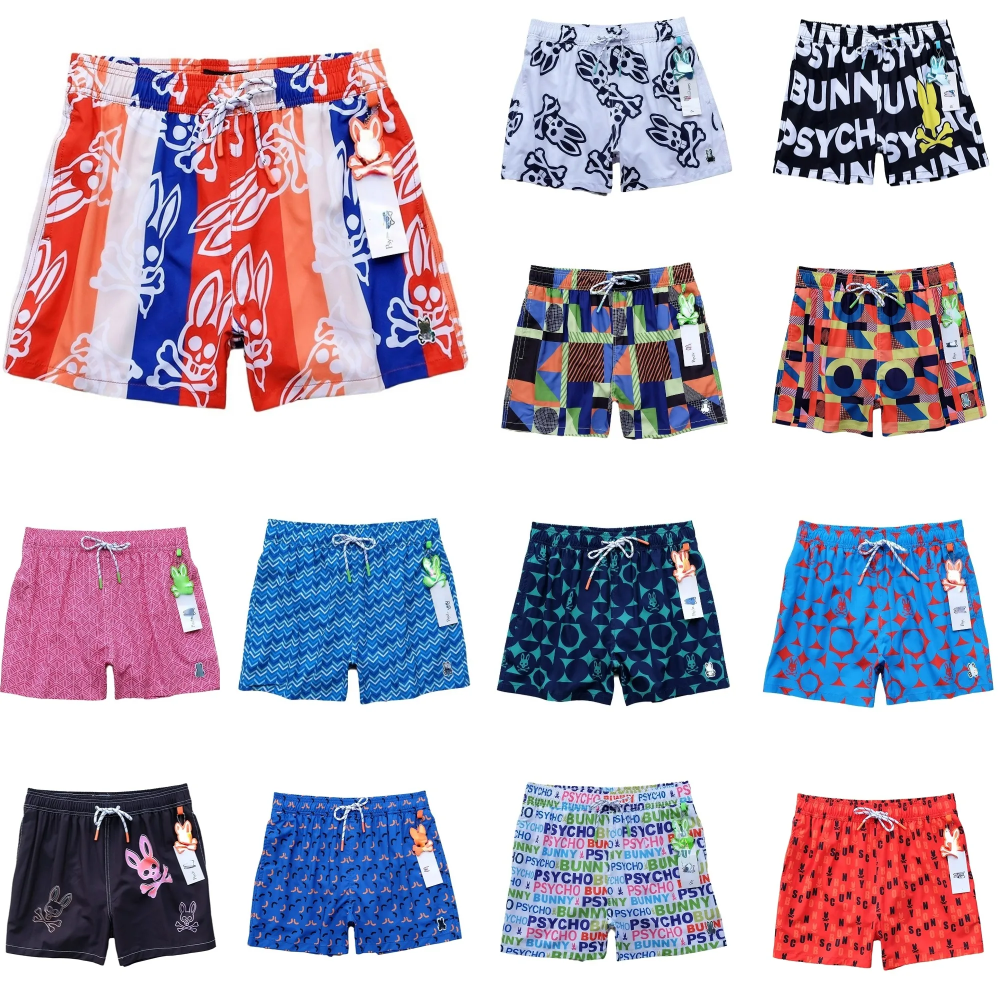 High Quality Gym BoardShorts Spandex/Polyester Swim Trunks New Style Rabbit Bunny Shorts With Mesh Elastic Waist Men Beach Pants