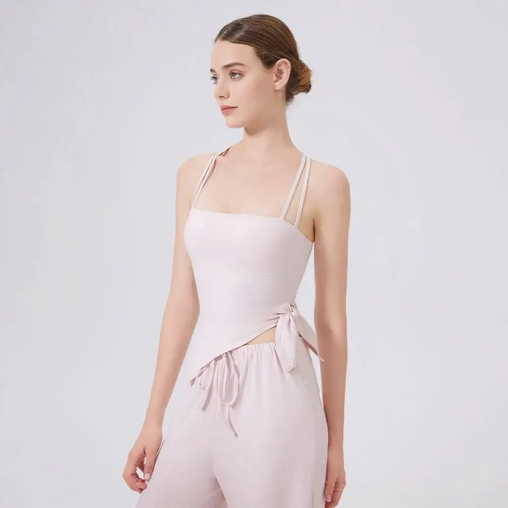 

Naked Breathable Bra Tank Top With Shoulder Strap Back Design For Outdoor Sports Tight Running Fiess Cl