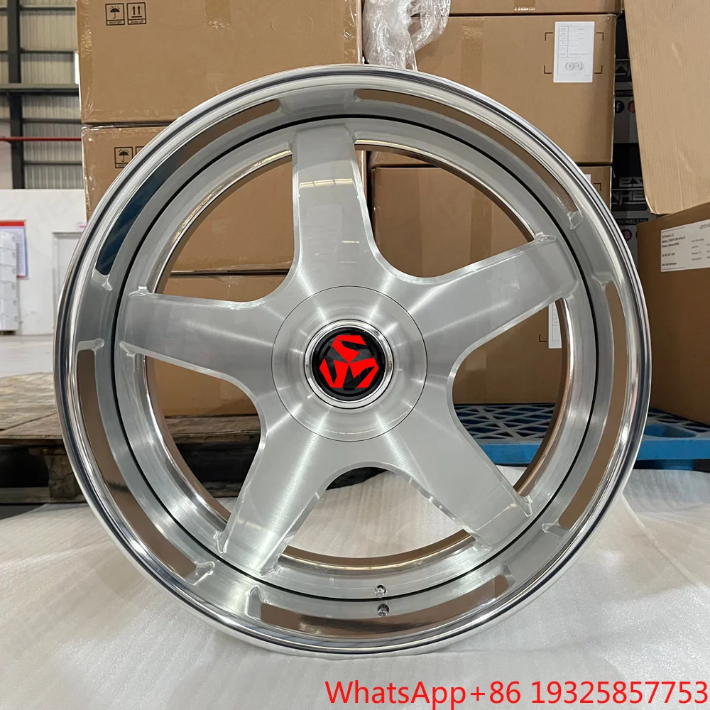 SJ Rims Custom 2-Piece 20 22 23 24 26 28 30 Inch Forged Gold Polish Wheels 5x127 Chrome Polish Brushed Wheels for Impala SS