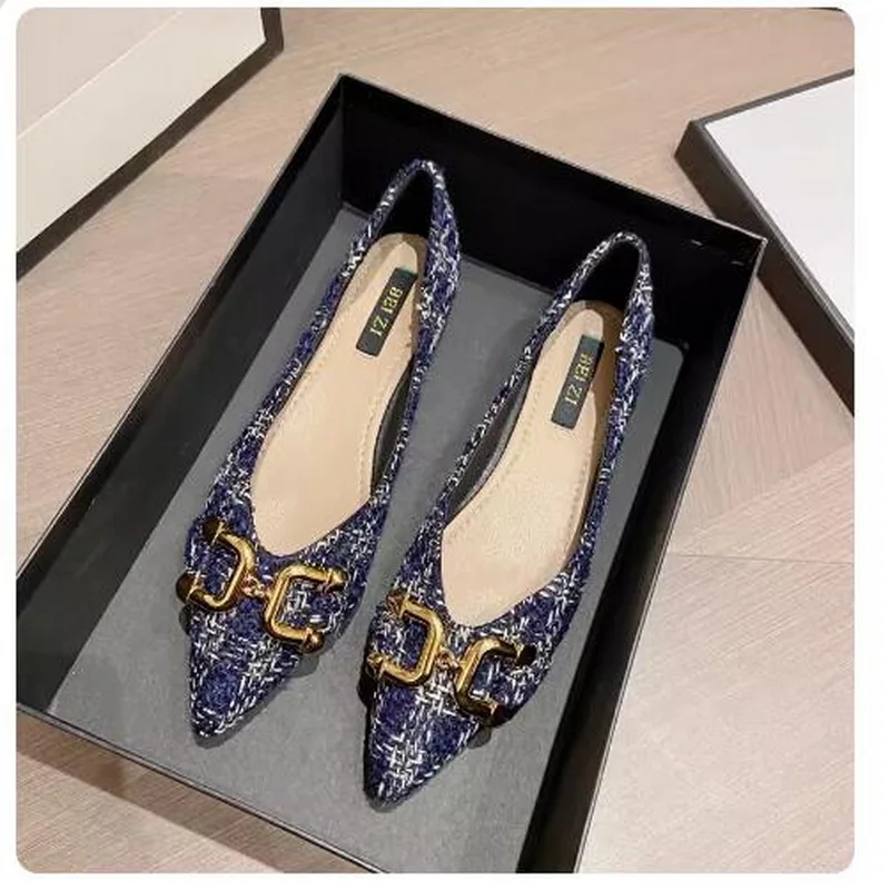 Zapatos planos de primavera y verano para mujer, zapatos planos de ocio a la moda, zapatos de boutique cómodos y puntiagudos, mocasines ligeros para conducir
