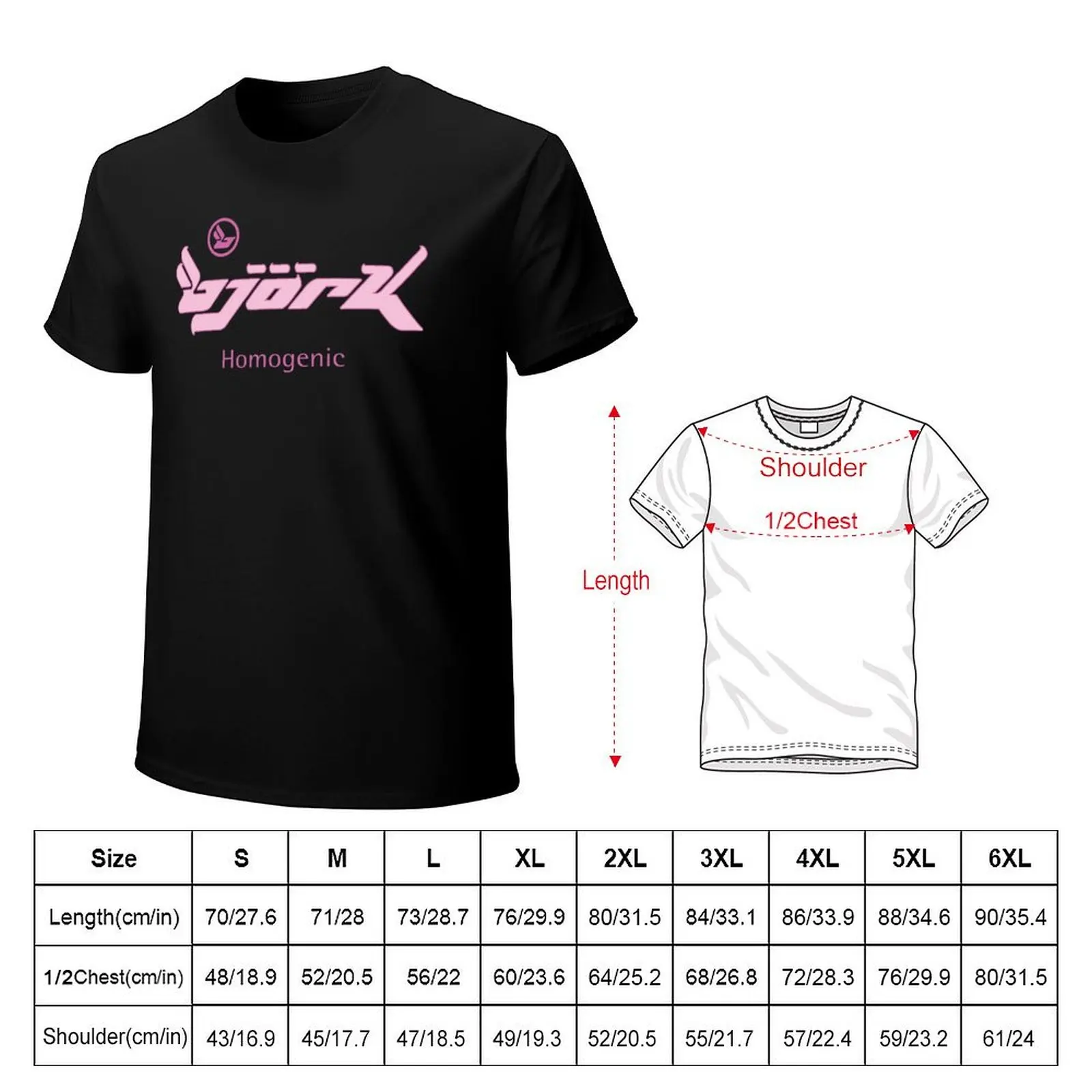 Bjork Homogenic Logo (Pink) T-Shirt Work Wear Lightweight Tee