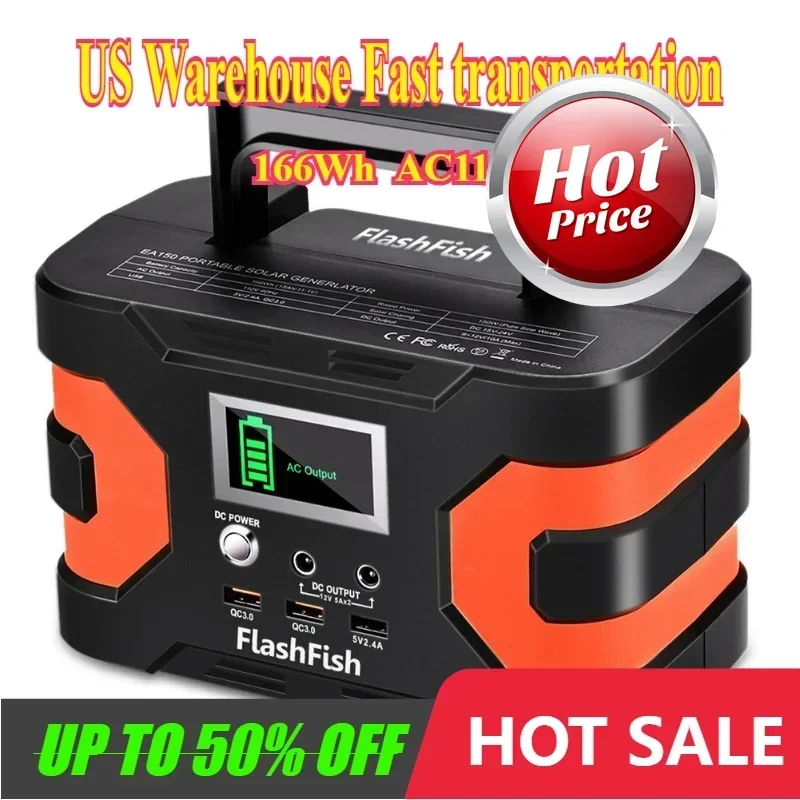 

2025 US Portable Power Station 166Wh-520Wh Solar Equipment Generator Big Peak Power Output Camping Outdoor Apartment Charging St