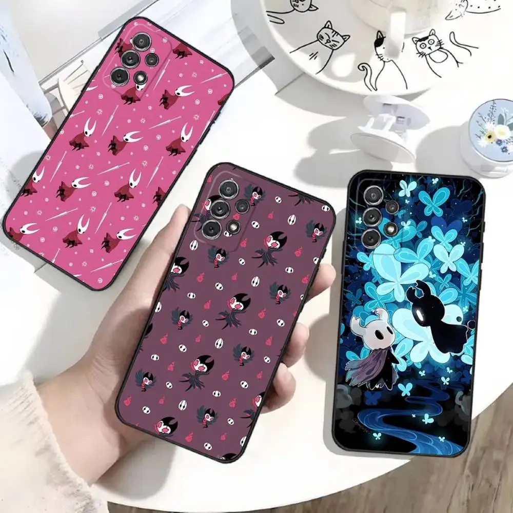 

H-Hollow Knight Silksong Phone Case For Samsung S25,S24,S21,S22,S23,S30,Ultra,S20,Plus,Fe,Lite,Note,10 Black Soft Shell
