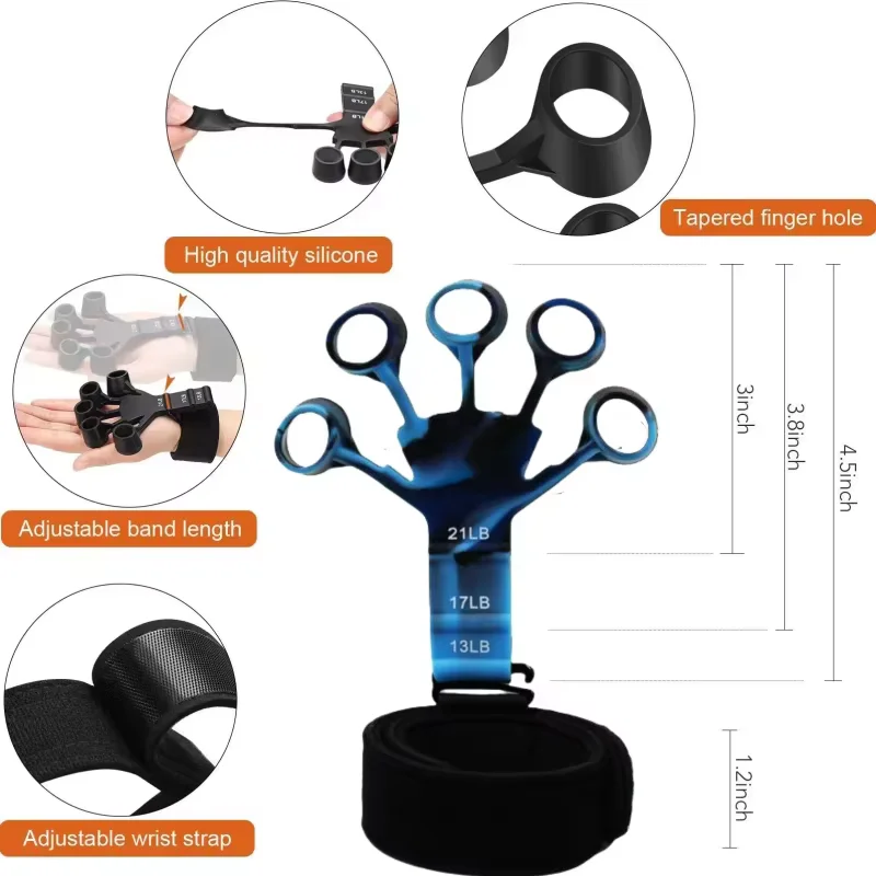 

Тренажер для пальцев, тренажер для пальцев, гитарный тренажер для пальцев, 6 устойчивых уровней, восстановление, физические инструменты, усилитель рук для пациентов Быстрая доставка 4-6 дня Прибытие