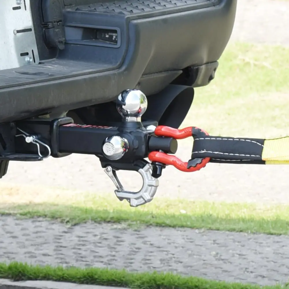 High-Strength Tri-Ball Mount With Hook & Pin & Rotatable Tow Shackle 1-7/8 2 2-5/16 Inches Ball Anti Theft Trailer Hitch