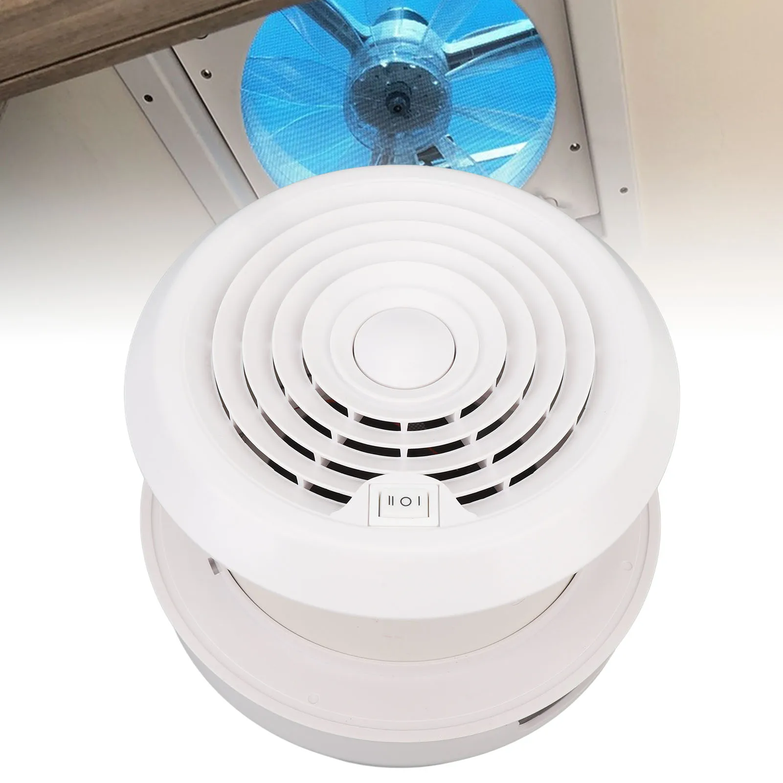 

12 В вытяжной вентилятор на крыше автофургона, 5000 об/мин, круглый вентиляционный потолочный вентилятор с экраном для кемпера, прицепа, дома на колесах, яхты