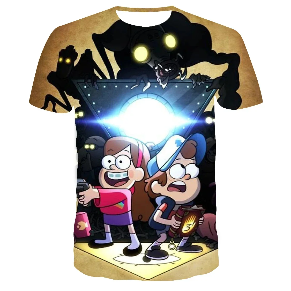 Футболка Disney для мальчиков и девочек, мужская футболка Gravity Falls с 3D принтом