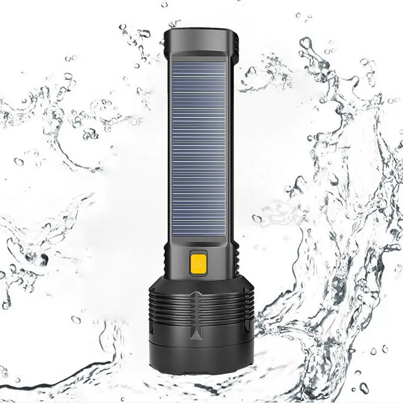 

Camping Flashlights High Lumens Solar Powered Flashing Warning Lights Long-Range Lantern Super Bright Flashlight Waterproof