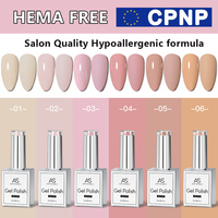 AS 6pcs Color Nail Gel Polish Kit Jelly Pink TPO FREE HEMA FREE Self Leveling Nude Natural Pink Nail Varnish Manicure Set