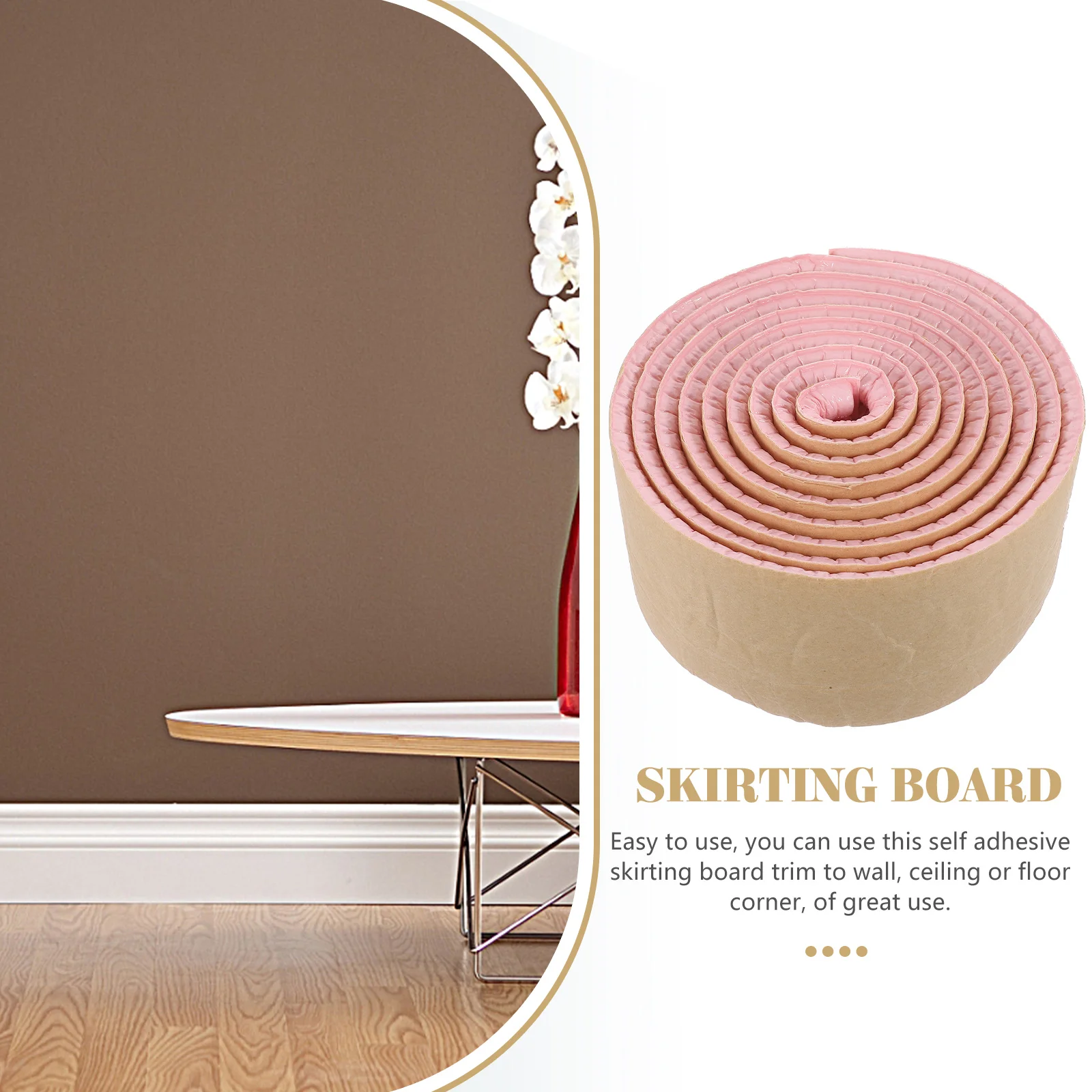 Border Waterproof and Anti-collision Background Decorative Strips (pink) Wall Skirting Board