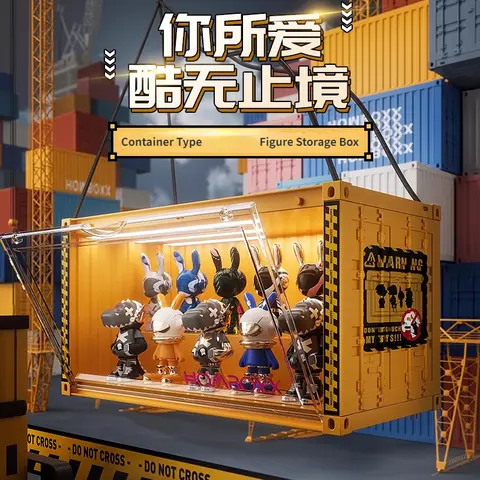 35x17x19cm 멋진 대형 스토리지 박스 디스플레이 사운드 활성화 램프 컨테이너 랙 캐비닛 PP 소재 버블 매트 인형 디스플레이 박스