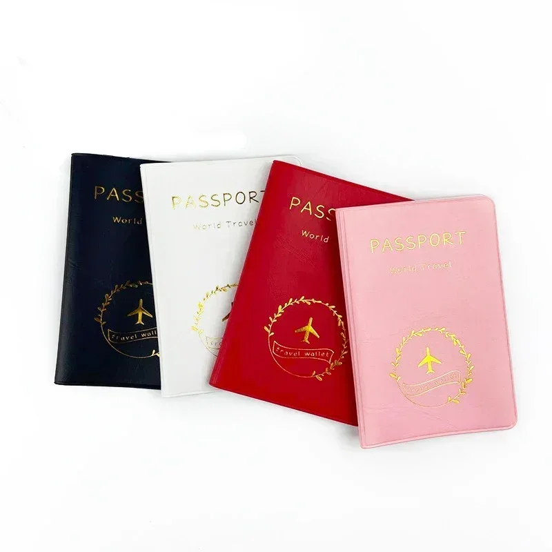 PVC Solid Women Men Passport Cover  Card Holder Multi-Function Cute ID Bank Card Bag PU Leather Wallet Case Travel Accessories