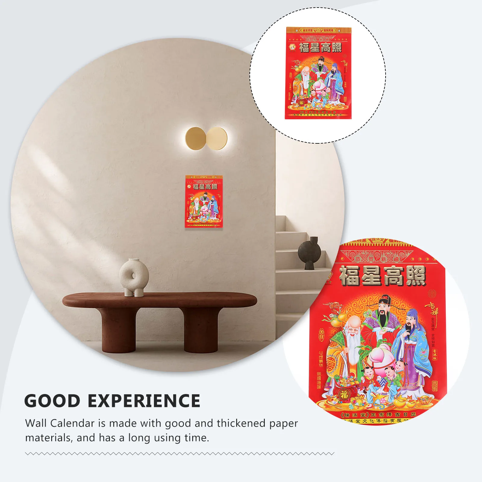 

Calendar Wall Chinese Style Daily Lunar Calendars Choose Auspicious Ornaments Paper Hanging Office