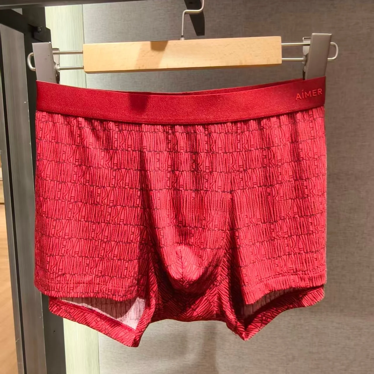 aimer-men's-red-print-modal-mid-waist-boxer-briefs-faionable-autumn-winter-underwear-comfortable-breathable-men's-boxer-orts