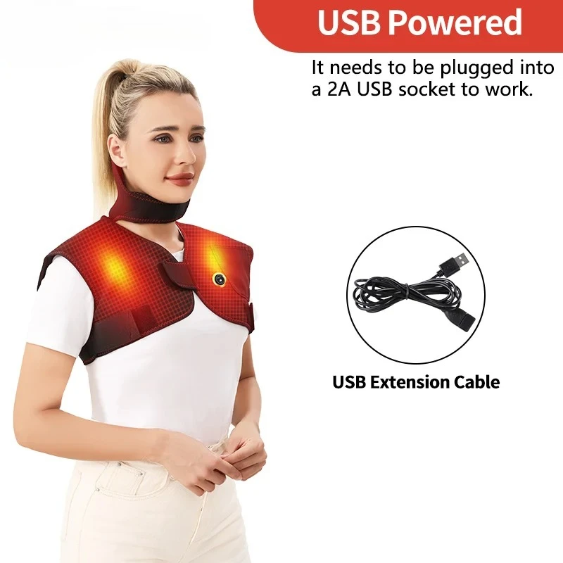 Electric Heating Pad for Neck Shoulders and Back Heating Vest for Men Women Charging Camping Traveling Winter Body Warm Clothes