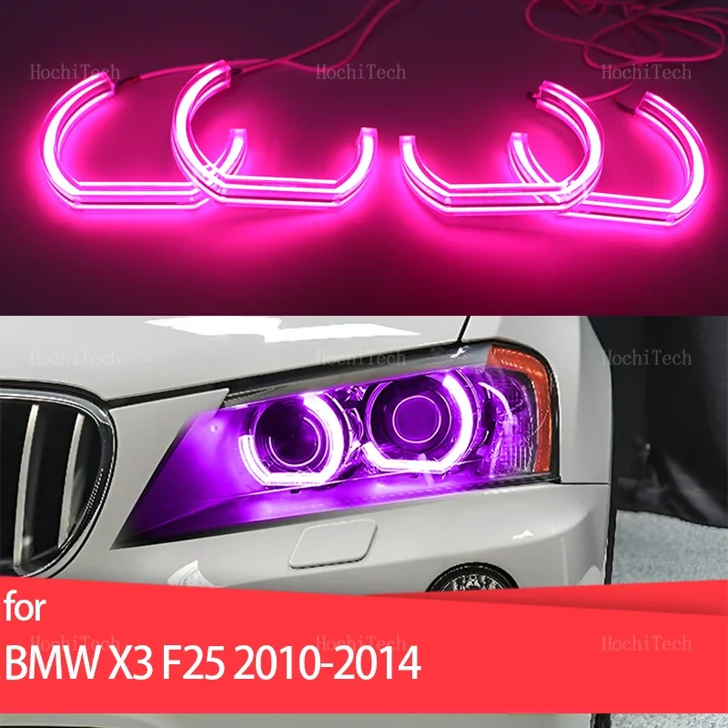 

RGB App control LED Angel Eyes Ring Lamp DTM Running Light DRL for BMW X3 F25 xenon headlight 2010 2011 2012 2013 2014