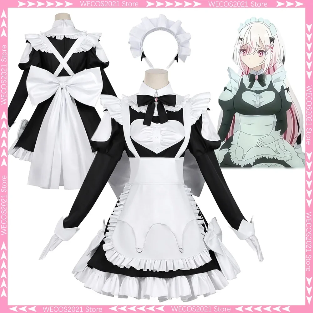 

Disguise Anime Playing Death Games Food Table Momono Cosplay Maid Dress Women Costume Halloween Female Role Play Fancy Outfit