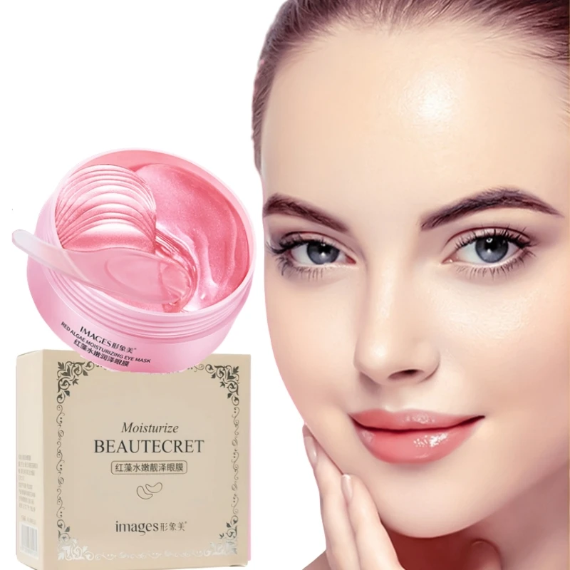 

60-детали увлажняющей маски для глаз с красными водорослями, патчи для глаз, улучшает сухость, увлажняет и увлажняет, ежедневный уход за глазами