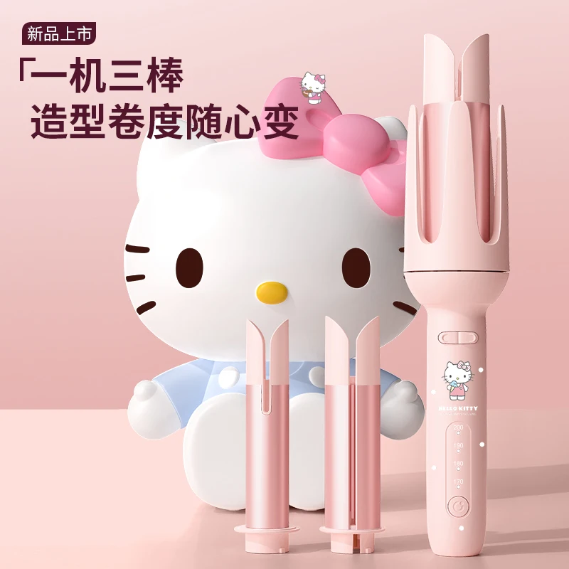 

Милые щипцы для завивки с отрицательными ионами Hello Kitty, мультяшные Kawaii, полностью автоматические щипцы для завивки, 40/32/25 мм, волшебная палочка для завивки девочек