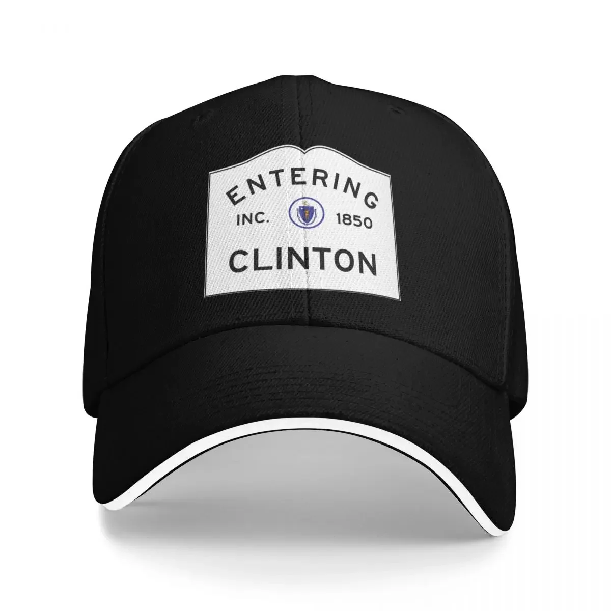 Entering Clinton Massachusetts - Commonwealth of Massachusetts Road Sign Baseball Cap Golf Icon Male Women's