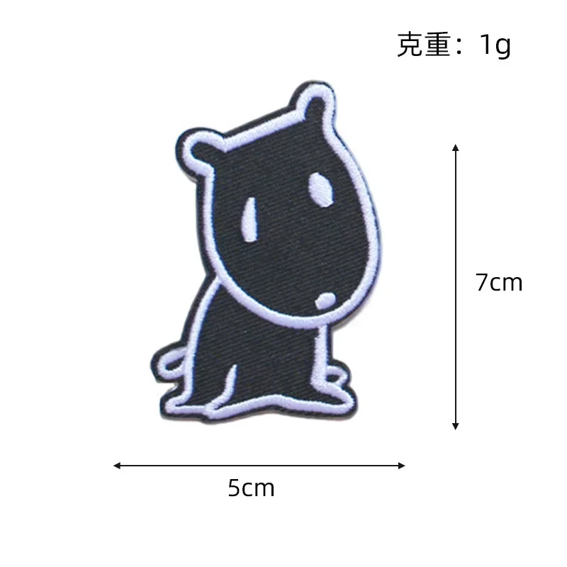 1pc Black Military Animal Crown Round Letter Embroidery Patches for Clothing Iron on Stripe Clothes Badge Appliques Army Sticker