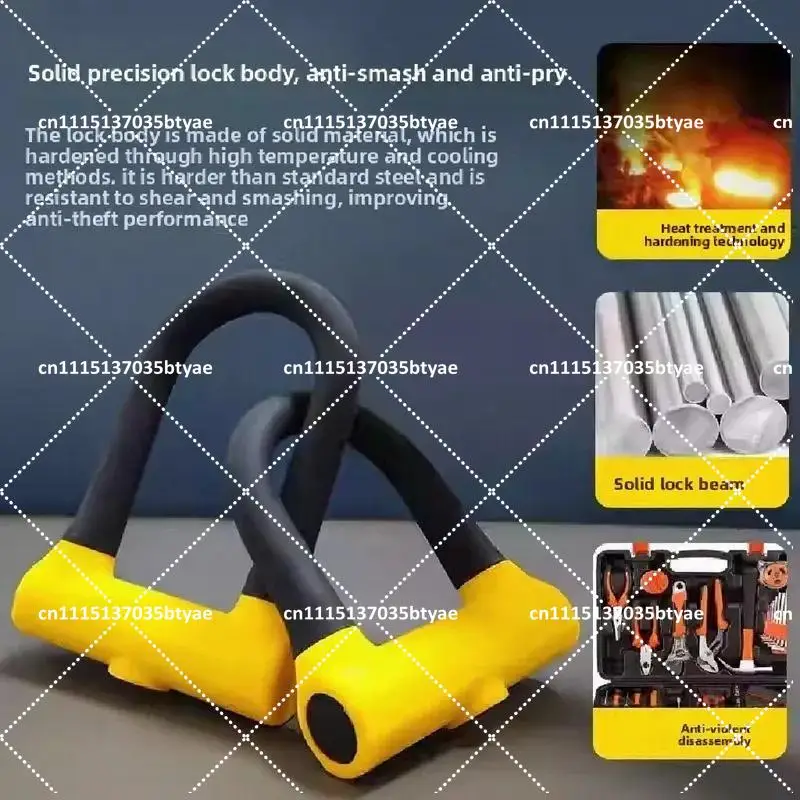 Heavy duty U-lock - anti-theft lock for mountain bikes, e-bikes, motorcycles and tricycles with special key